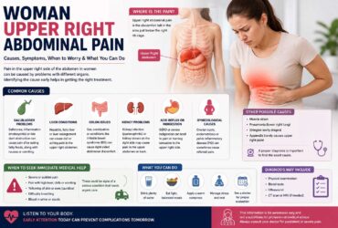 woman upper right abdominal pain